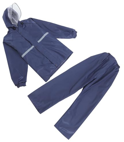 VALICLUD Set Giacca Antipioggia Scooter da Uomo Pantaloni Antipioggia Moto Uomo Oxford e Rete, Design a Doppio Strato Separabile per Ciclismo e Passeggio