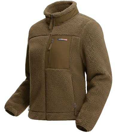 Pioneer Camp Chaqueta de forro polar para mujer, resistente al viento, de alta calidad (550 g), puños y dobladillo elásticos, chaqueta de invierno cálida para actividades alpinas y uso diario, Arce de