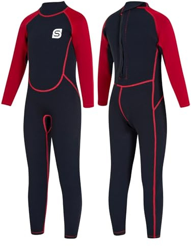 Summshall 2.5mm Neoprenanzug Kinder | Thermischer Badeanzug für Schwimmen Tauchen Surfen | Wärmender Kurz Lang Neoprenanzug Mädchen Jungen | UV-Schutz & Ultra Dehnbar