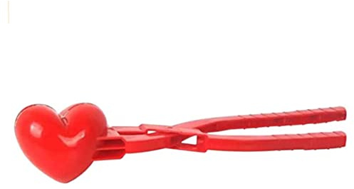 Peosaard Snowball Maker Toy, Snowball Maker Tongs Heart Winter Shape Plastic Sandball Tool Clip Kids Toys Outdoor Red, Clip
