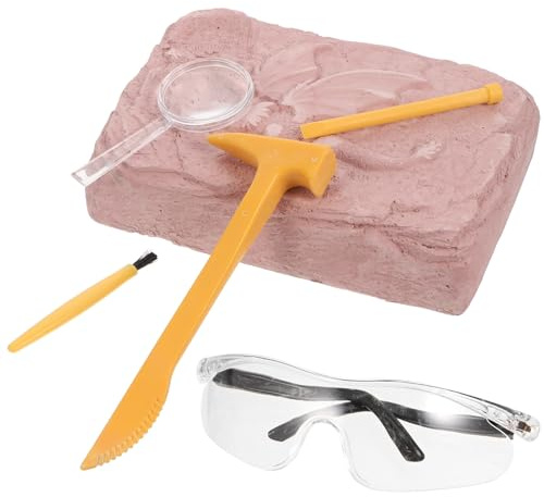 KICHOUSE Kit de Excavación de Dinosaurios para Juguete Educativo de Excavación Tamaño Infantil Kit Didáctico para Cavar Fósiles Desarrollo de Motricidad Fina y Juego Interactivo
