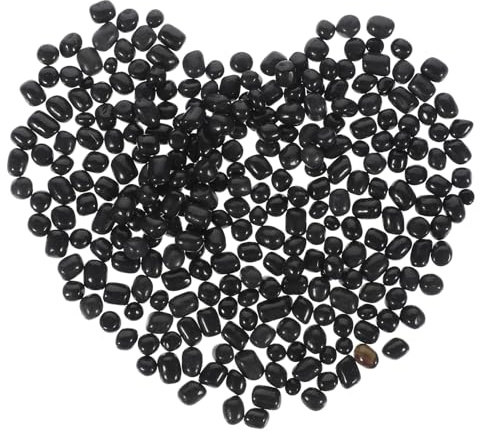 TOGEVAL Piedras Decorativas de Vidrio Negro para Peceras y Terrarios Grava Irregular para Acuario y Relleno de Jarrones