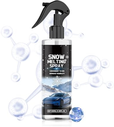 Hobngmuc Spray Sbrinatore Per Auto 100ml - Liquido Antigelo Per Parabrezza E Vetri Frigo | Previene Formazione Di Ghiaccio Su Specchi E Vetrine, Assicura Visibilità Ottimale