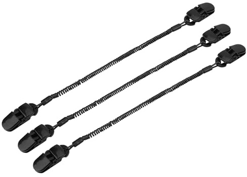 3PCS Cordon Pince Clip de Chapeau Rivet de Casquette Accessoires Fixation Anti-Chute Chapeau Noir pour Golf Pêche Navigation Voile