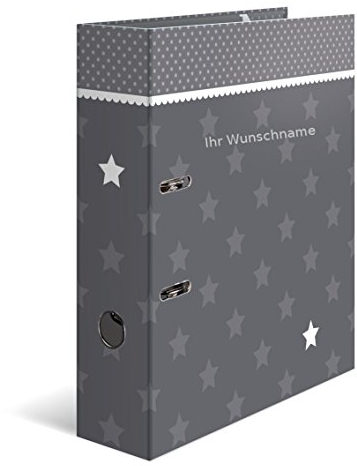 Motivordner mit silbergefärbter Gravur / DIN A4 / 70mm breit / Sterne