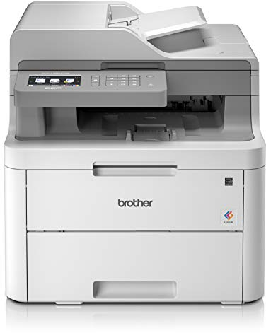 Brother DCPL3550CDW Colour Laser Multifunction Printer (LED, Colour, Wi-Fi, Document Feeder, Automatic Double-Sided Printing, Italian Version) White, 41 x 41 x 48 cm