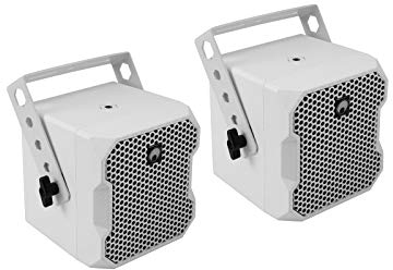 Omnitronic BOB-4 Top 16 Ohm weiß 2 Stück | 16-Ohm-Lautsprecherpaar mit 4-Breitbandlautsprecher | Zur Erweiterung des BOB-10A-Subwoofers für 2.1-, 4.1- und 8.1-Betrieb