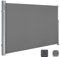 SONGMICS Alu-Seitenmarkise, ausziehbar, 200 x 350 cm, Blickdicht, Sonnenschutz, blickdicht, Seitenrollo, für Balkon, Terrasse, Garten, grau GSA205G01
