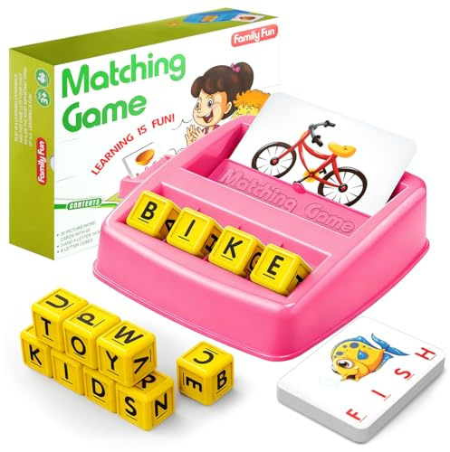 HahaGift Learning Toys for 2 3 4 Year Olds kids Gifts, Educational Toys for 3 4 5 Year Olds, Matching Spelling Game Kids Toys age 3 4 5 Letter Spelling and Reading Montessori Toy for 2 3 Year Old