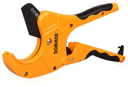 DOMINOX PVC Pipe Cutter, Cuts up to 2-1/2 PEX, PVC, PPR, Plastic Hoses& Plumbing Pipes,Ratchet PVC Cutter Tool with SK5 Blade and Aluminum Alloy Body