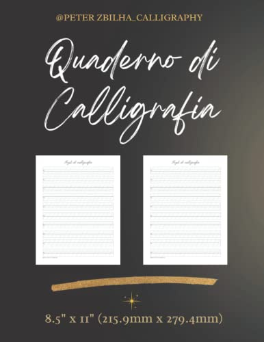 Quaderno di Calligrafia: Libro di esercizi di calligrafia per adulti .120 pagine 8.5 x 11 (21.59 x 27.94 cm) A4. Ideale per esercitarti nella calligrafia