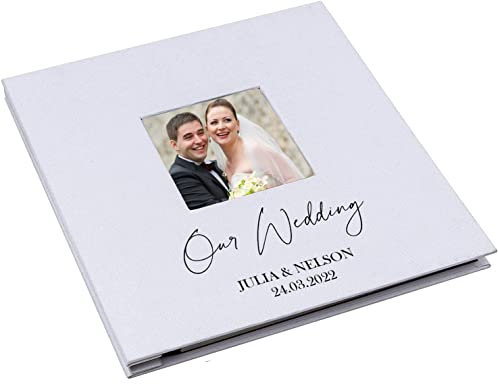 Personalised Self Adhesive Hardcover Large Linen Wedding Photo Album