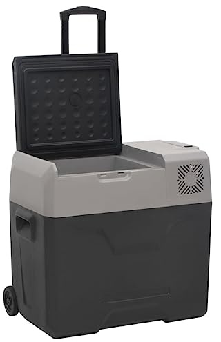 vidaXL Borsa Frigo con Ruote Adattatore Nera Grigia 40 L Polipropilene