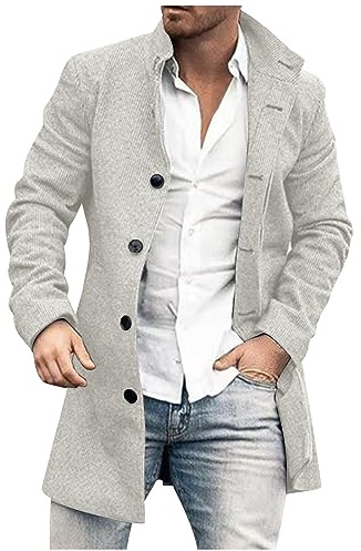Blouson Homme d'hiver Polaire Long Parka Velours Côtelé Veste et à Capuche Classique de Travail Casual Blouson Mi Saison Randonnée Chasse Jacket Adulte Marque Beige L