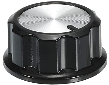 QUARKZMAN potentiometer knopp ABS gitarr knapp för elgitarr effektförstärkare stereosystem bas volym ljud 180° vridknapp 6 mm D typ våg svart silver 1 st