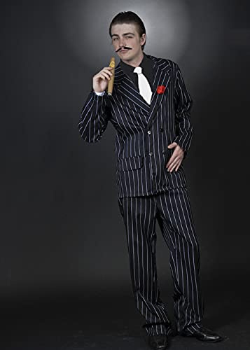 Struts Mens Gomez Addams Style Pinstripe Suit Costume (Medium (chest 38-40))