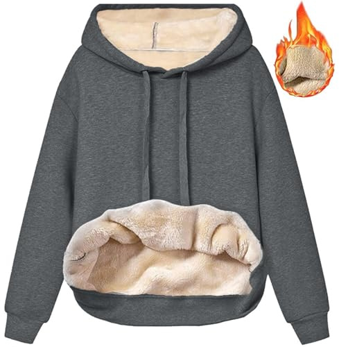 Rayson Sudadera con Capucha para Mujer Manga Larga Casual Sudaderas de Forro Polar Ropa Deportiva con Bolsillo