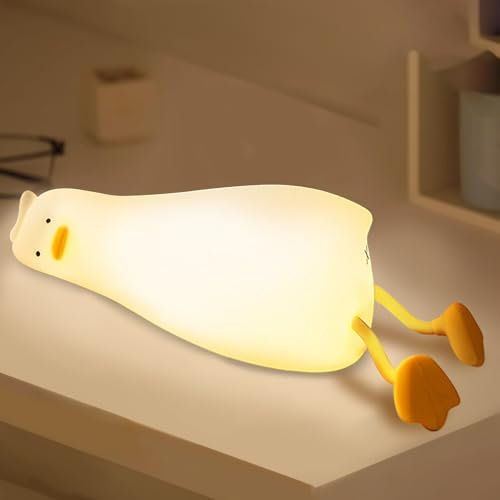 PQETBV Ente Nachtlicht für Kinder Mit Touch-Steuerung, Silikon Lampe Dimmbar Mit Timer, Geschenke für Kinderzimmer-Dekor