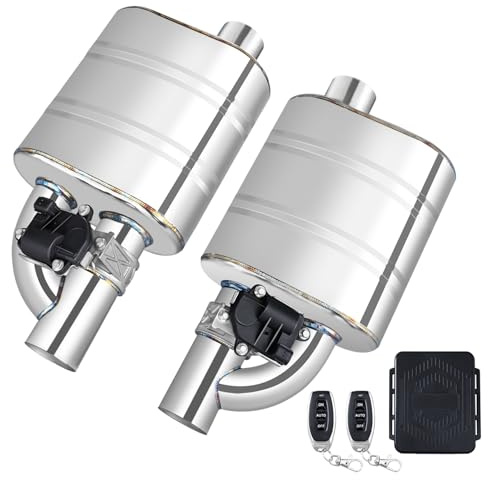2.5 Inch Valved Muffler Electric Exhaust Cutout with Muffler Cat Back Exhaust System Kit (2pcs)