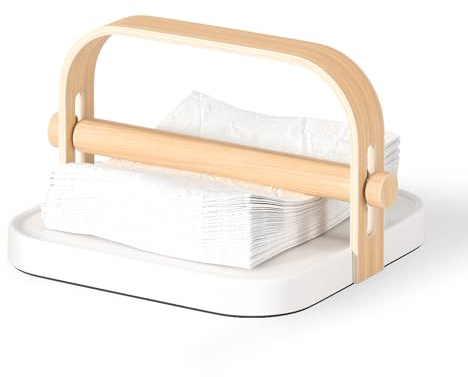 Umbra Servilletero Blanco/Natural Madera de fresno