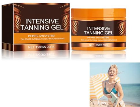 Crema Acceleratore Dell'abbronzatura Premium,Gel Abbronzante Intensivo,Gel Abbronzante Marrone,Acceleratore Dell'Abbronzatura,Crema per Letti di Sole e Sole All'Aperto,150g