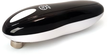 CELIRO A1 Ouvre-boîte électrique – Ouvre-boîte à bord lisse avec fonction démarrage & arrêt faciles par simple pression, design ergonomique, compact & sans fil - Noir