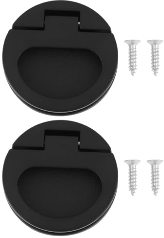 LT Easiyl 2 Tiradores de Aro Empotrados con Tornillo de 43,5 X 7 Mm para Cajón de Armario Color Negro