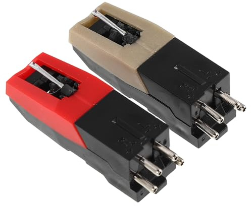 Milisten 2 agujas de repuesto para fonógrafo - Cápsula de tocadiscos con aguja - Cápsula de repuesto universal - Mejora la calidad del sonido para reproductores de vinilo