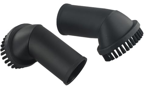 UTTASU 2-pack dammsugartillbehör rund borste 35 mm inre Ø, mjuka borst plastmunstycke för möbler och kuddar, för Haier Sanyo Panasonic Electrolux svart