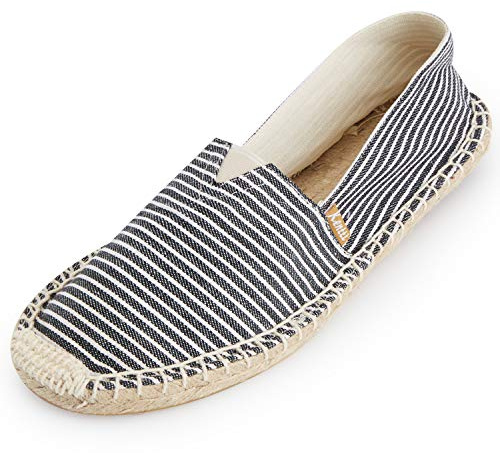 Kentti Espadrilles en Toile à Rayées Style à Enfiler Homme Noir 43 EU