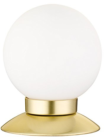 Reality Leuchten LED Tischleuchte Princess R52551908, Metall Messing matt, Glas opal weiß matt, inkl. 3 Watt LED, 10 x 10 x 13 cm