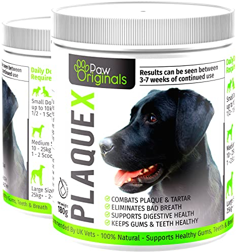 Paw Originals Plaque X 100% Natural Plaque Off & Tartar Remover For Dogs & Cats | Breath Freshener For Dogs, Cats & Pets | 180g | No Toothbrush & Supports Gum & Teeth Health