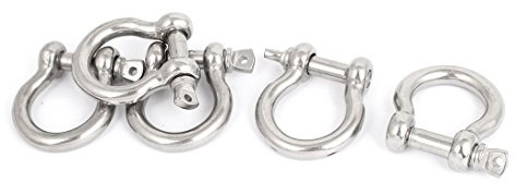 Aexit 8mm Diametro in acciaio inox D Anello ad arco Chiusura a fune metallica 5pcs ID: 658828