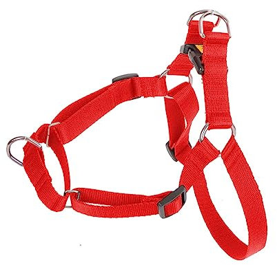 Dingo hundsele stor 85 (61–90 cm) bredd 2,5 cm röd ingen dragsele av polypropylenband, anti-drag-sele, No Pull för din hund bröstsele