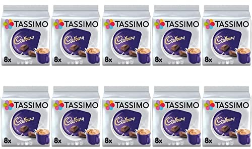 Tassimo Cadbury Cápsulas de chocolate caliente - 10 paquetes (80 bebidas)