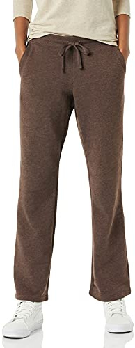 Amazon Essentials Women's Straight Leg Sweatpants with Drawstring for Women, Fleece – (Available in Plus Size), Chocolate, L