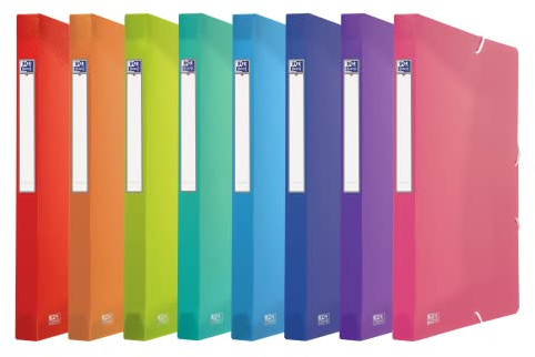 Oxford Lot de 10 boîtes de collection A4, largeur du dos 2,5 cm, plastique, 8 couleurs, lot de 10