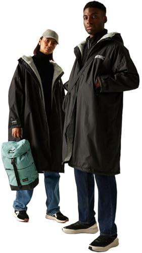 Regatta Uni Erwachsene Wasserdichte Robe Outdoor Lifestyle Robe Borg Gefütterter Bademantel mit Kapuze - Perfekt für Wasseraktivitäten im Freien