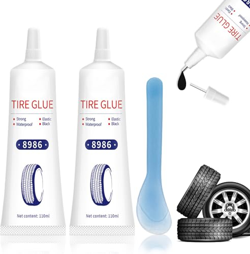 2 Kit Riparazione Pneumatici, Ripara Gomme Auto, Mastice per Riparazione Pneumatici, Riparazione Rapida di Crepe e Buchi nei Pneumatici per Auto, Kit di Riparazione Pneumatici per Bici/Moto/Auto-120ml