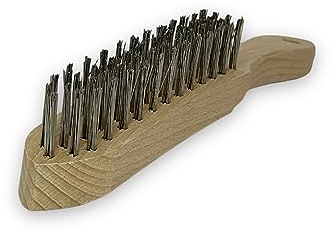 Drahtbürste Edelstahl, 5-Reihig, mit Holzgriff, extrem widerstandsfähige Borsten, zum Reinigen und Entrosten von hartnäckigen Verschmutzungen, made in germany, DIE BÜRSTE