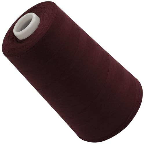 AERZETIX - C72267 - Bobina cono di filo per cucire 120 (40/2) 4000 m - in poliestere - colore bordò viola - sartoria merceria corda cordone cucito abbigliamento pelletteria