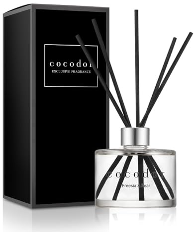 Cocod'or COCODOR - Diffusore di profumo a canne, Freesia e pera, 200 ml, 1 confezione, profumo per interni, diffusore di oli essenziali per camera da letto, bagno, decorazione per la casa