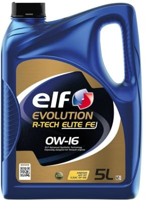 ELF Huile moteur Evolution 0W-16 Huile API SP R-Tech Elite FE 5 L