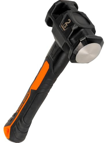 Klein Tools H80692 Sledge Hammer, 2-Pound Smooth Face Drilling Hammer with Fiberglass Handle, Shock-Resistant Design for Striking and Demolition, Includes Lanyard Hole