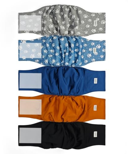 YOSEPATI Lot de 5 Couches Absorbantes Réutilisables pour Chien Mâle (XS)