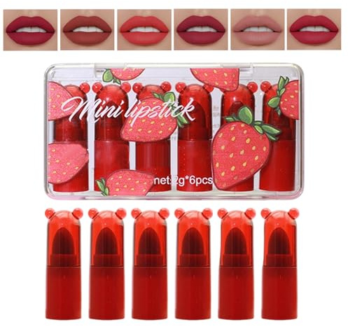 Juego De Lápices Labiales - Bálsamo De Brillo Labial Portátil 6 Piezas - Mini Barra De Labios Para Maquillaje - Para Mujeres Principiantes Familia Amigos Belleza Diario Oficinas Fiesta Nocturna