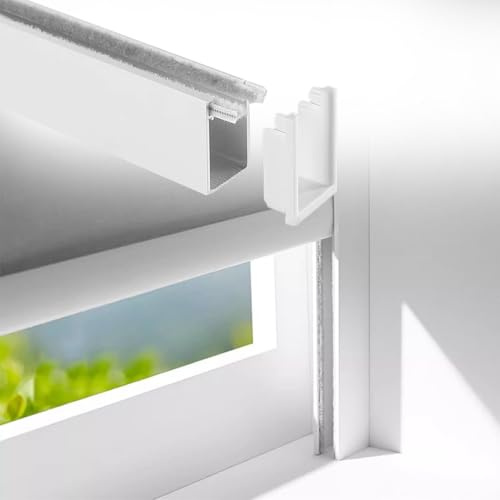 2 Pcs U-Shaped Window Shades Side Rail Light Blocker Strips White Privacy Panels for Nursery & Bathroom 48in Sleepy Time Blocking Solution