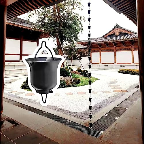 Regnkedja Temple Regnfångarkedja För Takfotsdränering, Regnkedja I Aluminium Regnuppsamlarkoppar, Dekorativa Regnkedjor För Att Ersätta Stuprör För Hängrännor,1-260cm (85ft)