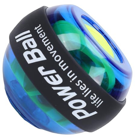 Sxhlseller Boule de Gyroscope à Puissance de Poignet éclairée |26,8 Lbs Drag 15000 RPM Exerciseur à Main pour la Rééducation de la Force de Préhension Bleu (Blue)