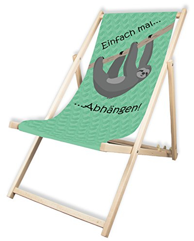 MultiBrands® Liegestuhl, Holz, ohne Armlehne, klappbar, Faultier